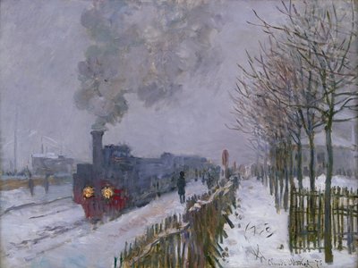 Tren en la Nieve o La Locomotora, 1875 de Claude Monet